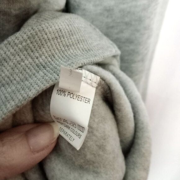 Oversized RELAX Graphic Print Fleece Hoodie Gray Pullover Sweatshirt NWOT Large - Picture 6 of 6